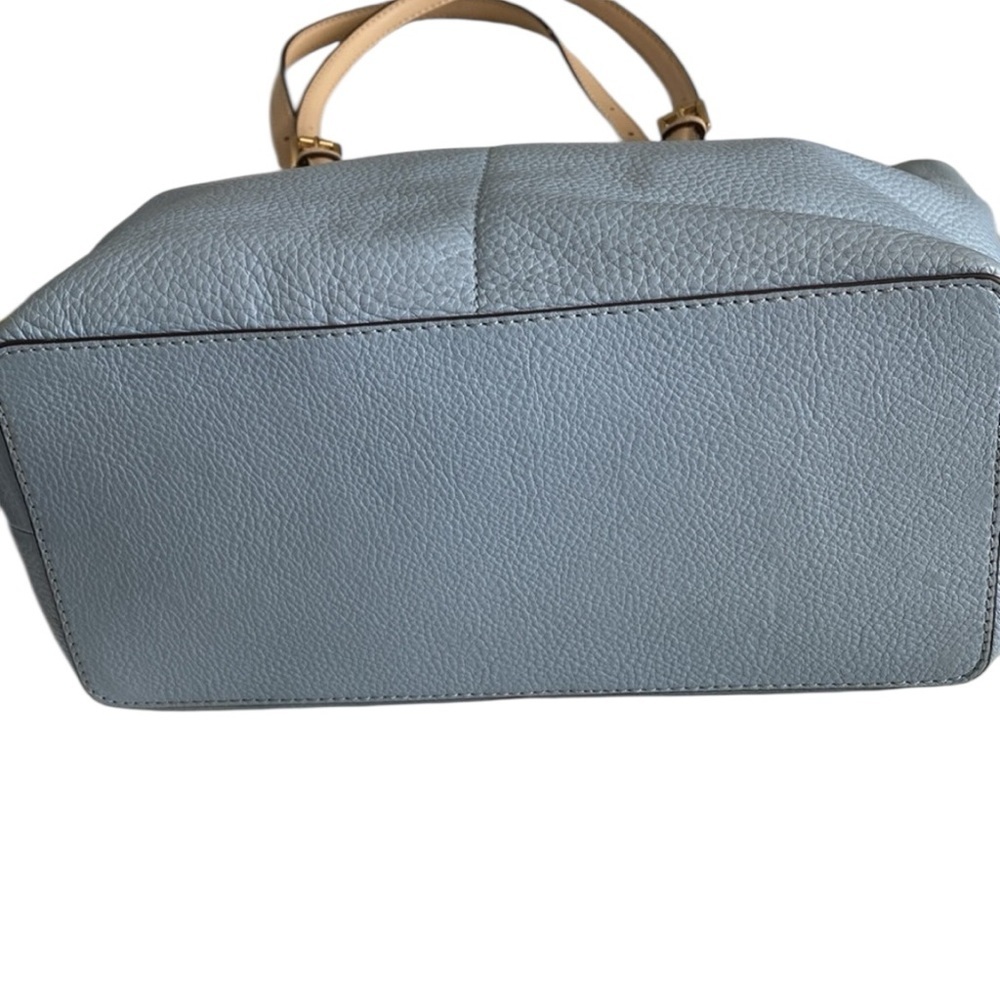 Michael KORS Pebble Leather LIGHT BLUE  Gold Hardware TOTE SHOULDER PURSE BAG - Picture 2 of 6